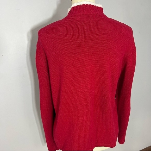 Vintage Tiara International Red Holiday Sweater Tacky Christmas Cardigan Festive - Picture 6 of 8